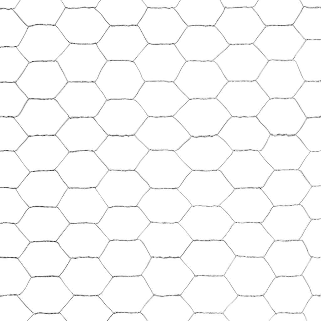 vidaXL Chicken Wire Fence Galvanised Steel 25x1.5 m Silver 4