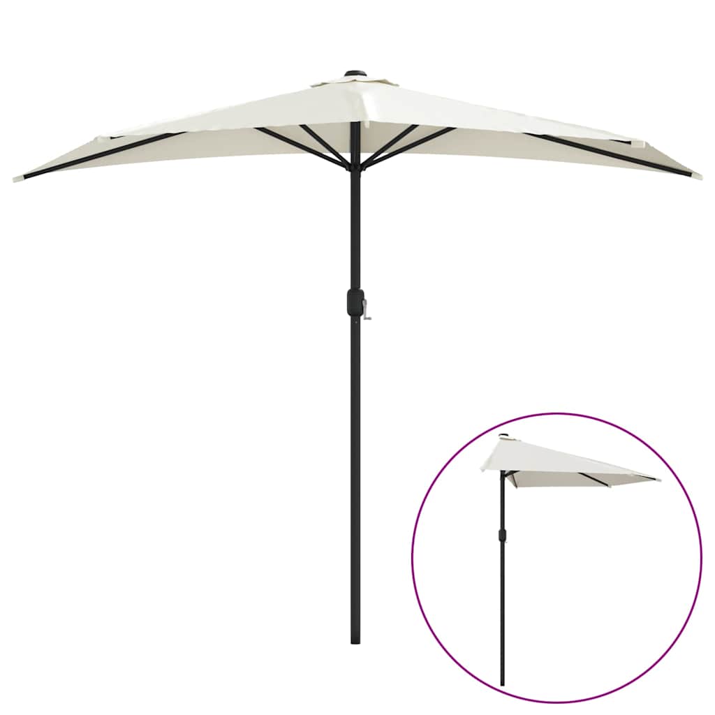 vidaXL Garden Parasol | Sand | Polyester fabric, Aluminium pole, Steel ribs 2