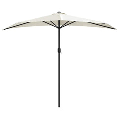 vidaXL Garden Parasol | Sand | Polyester fabric, Aluminium pole, Steel ribs 3