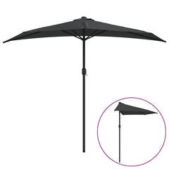 vidaXL Garden Parasol | Anthracite | Polyester, Aluminium, Steel | 270x144 cm 2