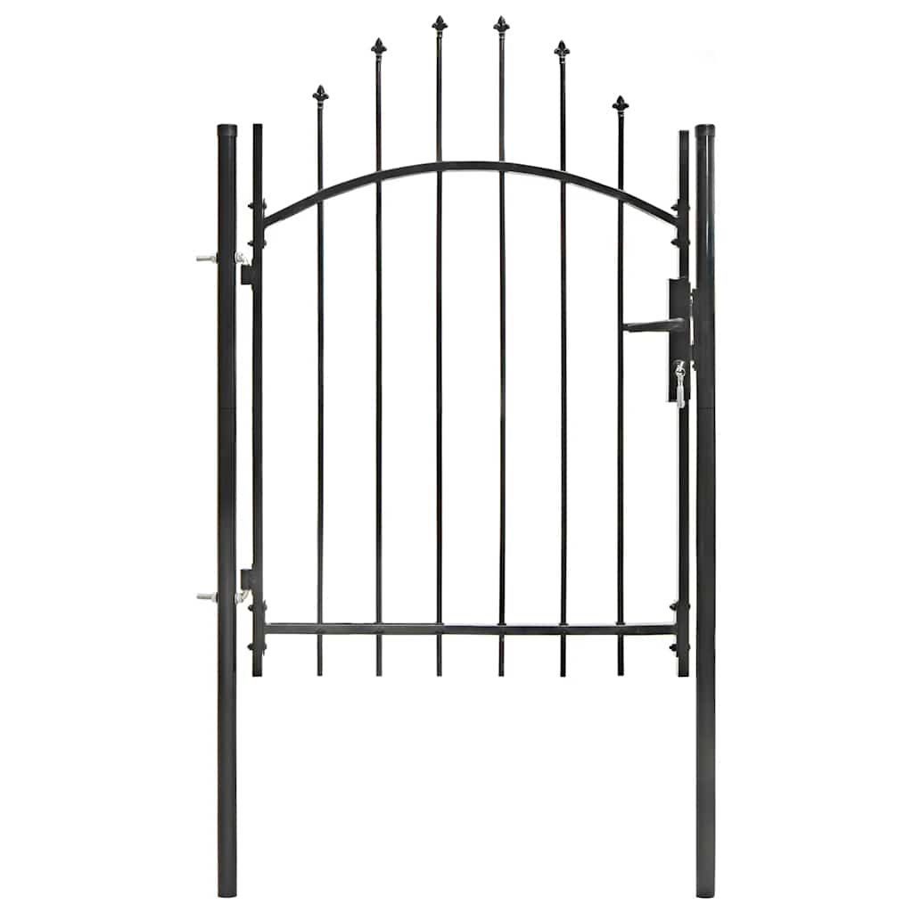 Garden Gate WOERDEN Lockable Steel Black 1.75 m