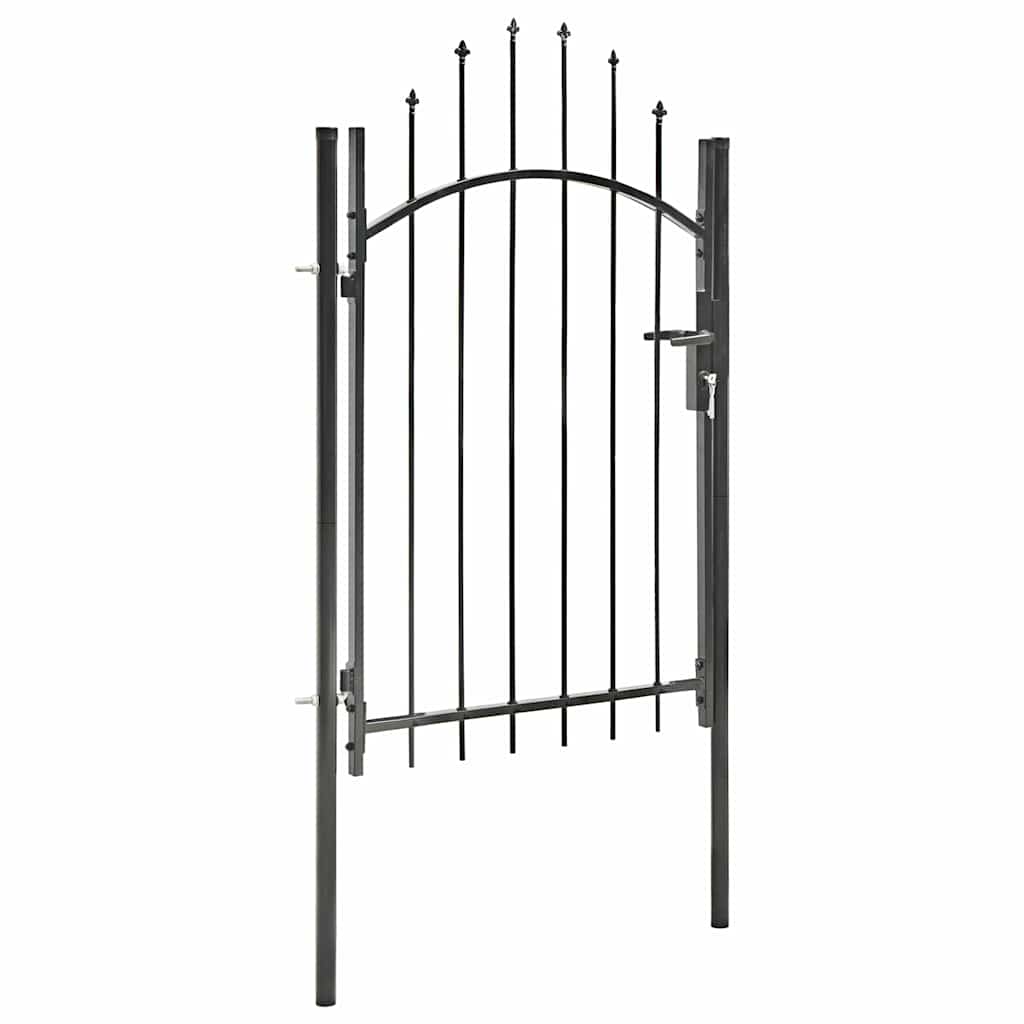 Garden Gate WOERDEN Lockable Steel Black 2 m