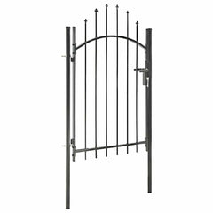 Garden Gate WOERDEN Lockable Steel Black 2 m