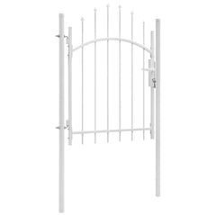 Garden Gate WOERDEN Lockable Steel White 1.75 m