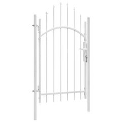 Garden Gate WOERDEN Lockable Steel White 2.45 m