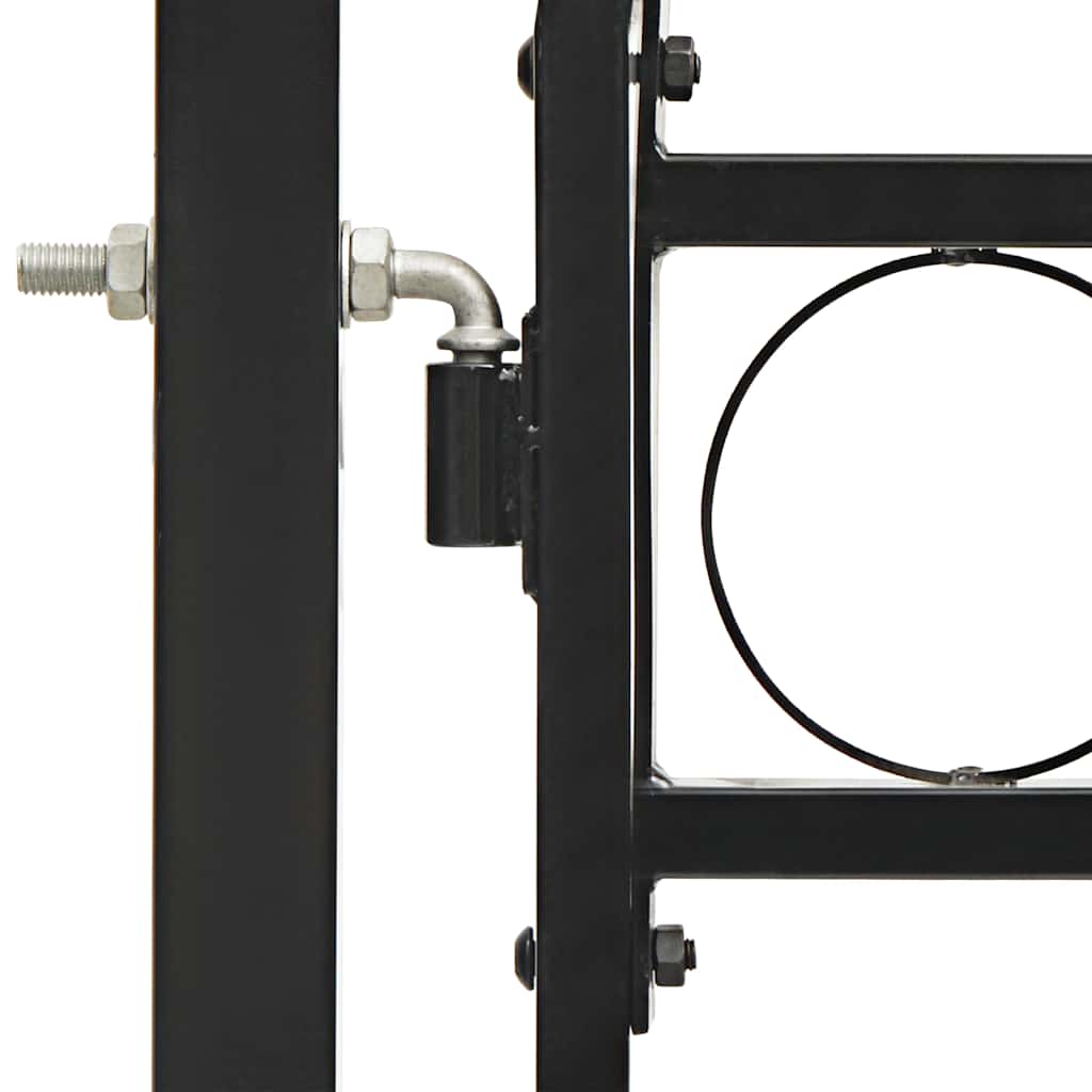 Fence Gate "ASSEN" Double Door with Arched Top Steel Black 300 cm 125 cm