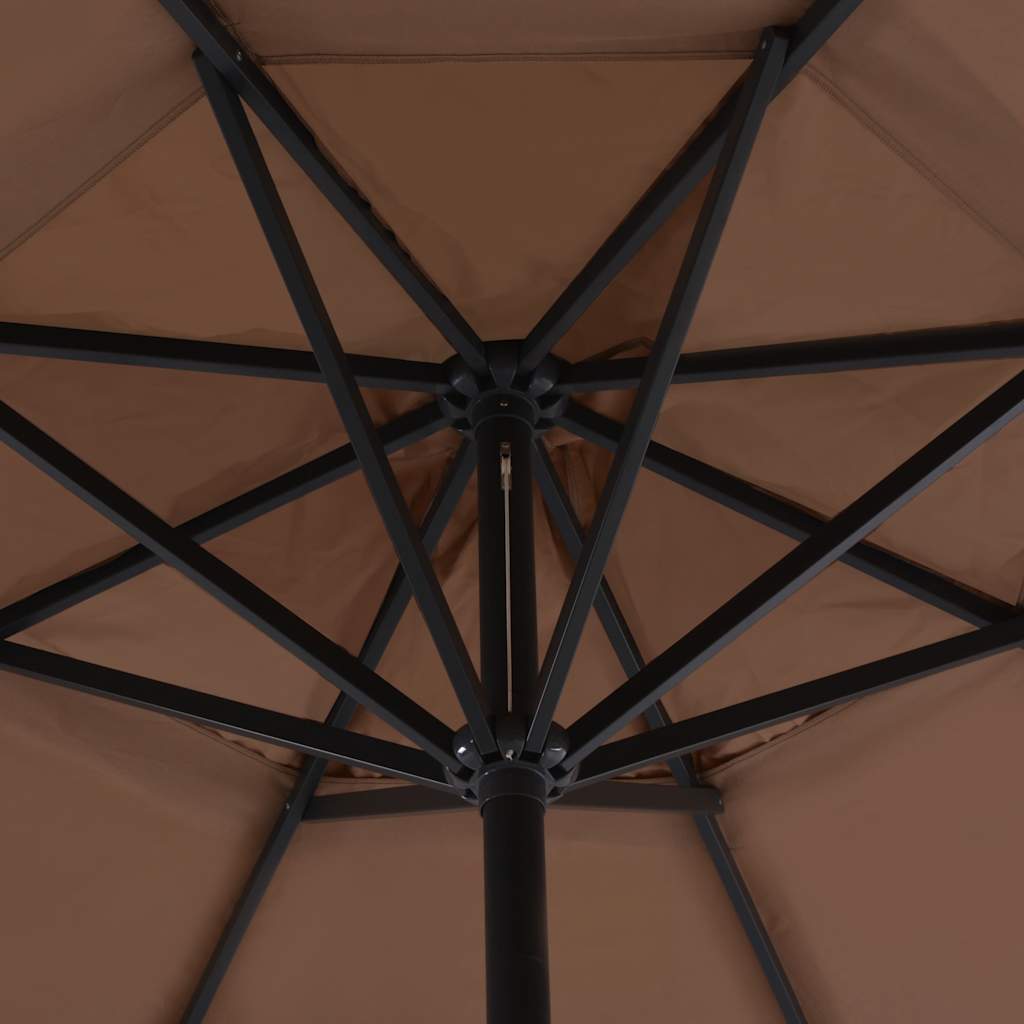 vidaXL Garden Parasol with Aluminium Pole 500 cm Taupe 3