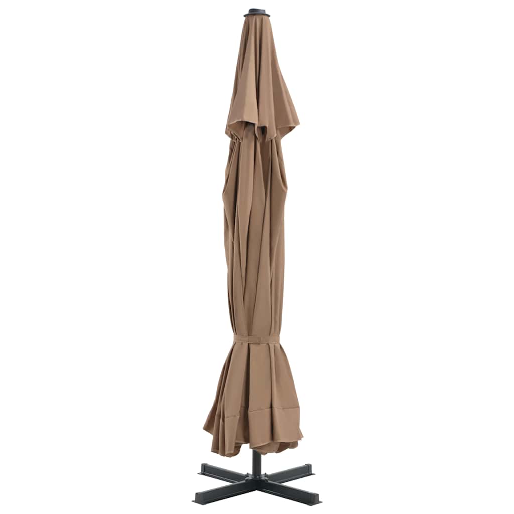 vidaXL Garden Parasol with Aluminium Pole 500 cm Taupe 4