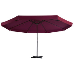 vidaXL Garden Parasol with Aluminium Pole 500 cm Bordeaux Red 2