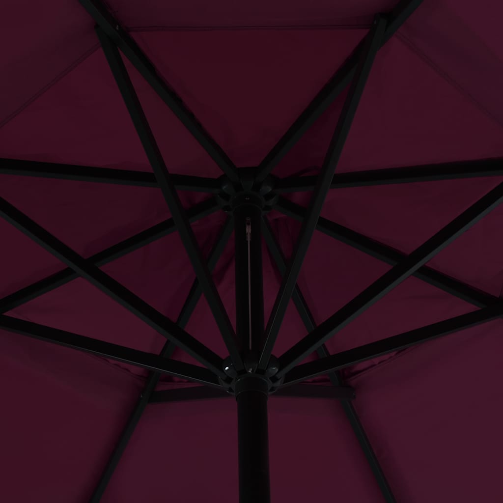 vidaXL Garden Parasol with Aluminium Pole 500 cm Bordeaux Red 4