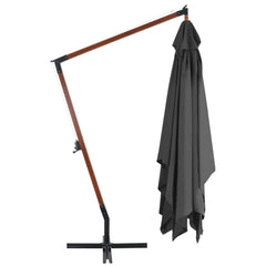 vidaXL Cantilever Garden Parasol with Wooden Pole 400x300 cm Anthracite 3