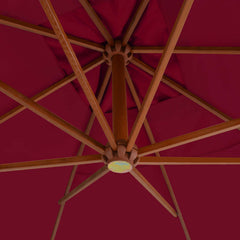 vidaXL Cantilever Garden Parasol with Wooden Pole 400x300 cm Bordeaux Red 4
