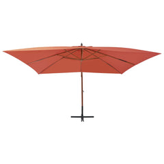 vidaXL Cantilever Garden Parasol with Wooden Pole 400x300 cm Terracotta 2
