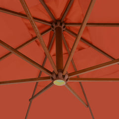 vidaXL Cantilever Garden Parasol with Wooden Pole 400x300 cm Terracotta 4