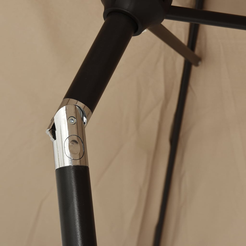 vidaXL Garden Parasol with Metal Pole 300 cm Taupe 6