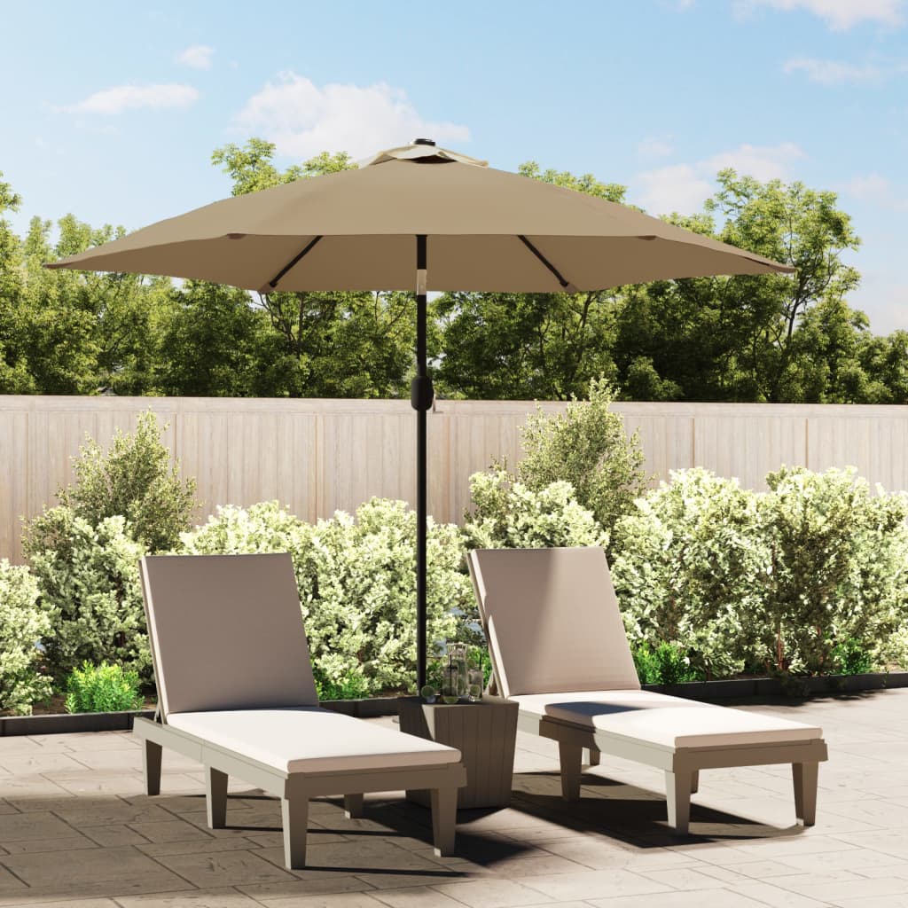 vidaXL Garden Parasol with Metal Pole 300 cm Taupe 1