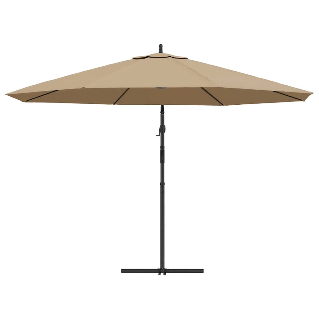 vidaXL Cantilever Garden Parasol with Aluminium Pole 350 cm Taupe 5