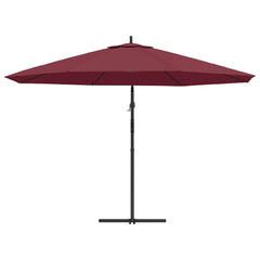 vidaXL Cantilever Garden Parasol with Aluminium Pole 350 cm Bordeaux Red 5