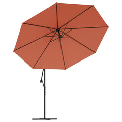vidaXL Cantilever Garden Parasol with Aluminium Pole 350 cm Terracotta 4