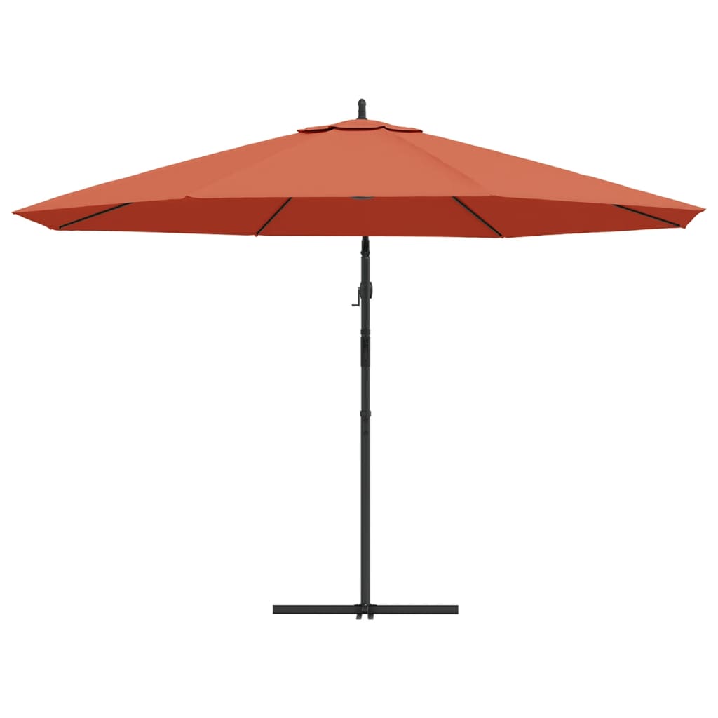vidaXL Cantilever Garden Parasol with Aluminium Pole 350 cm Terracotta 5