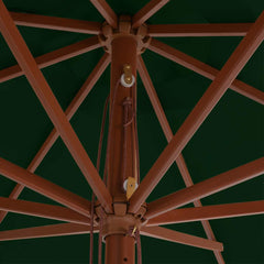 vidaXL Garden Parasol with Wooden Pole 350 cm Green 4