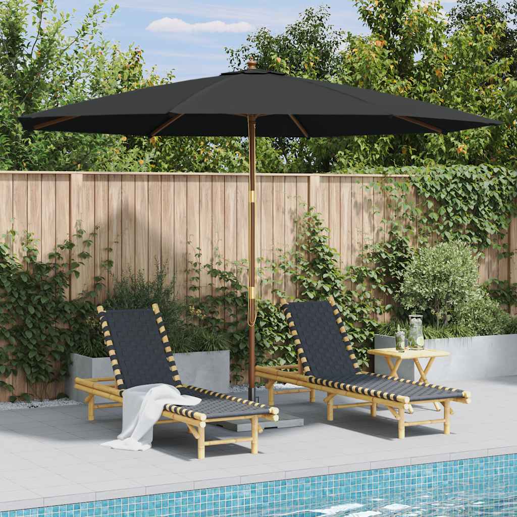 vidaXL Garden Parasol with Wooden Pole 350 cm Anthracite 1