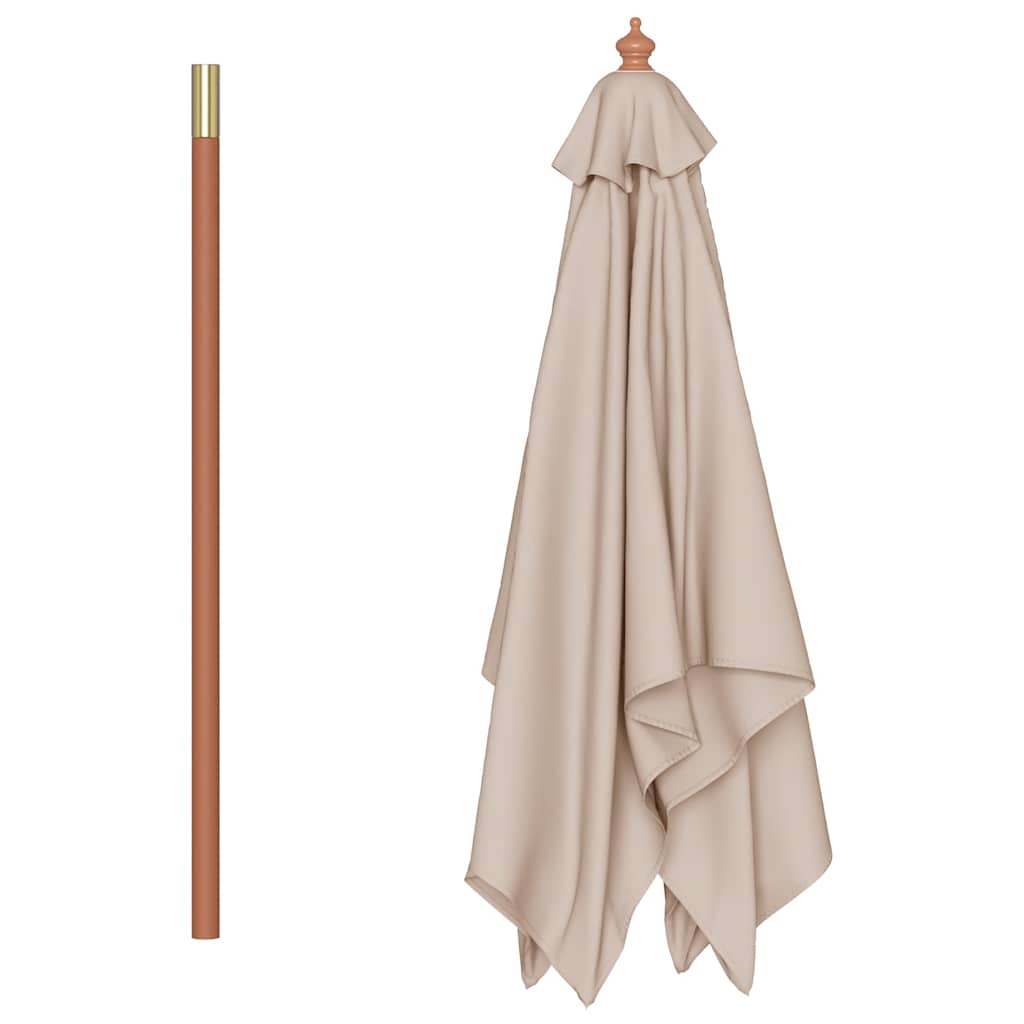 vidaXL Garden Parasol with Wooden Pole 150x200 cm Taupe 5