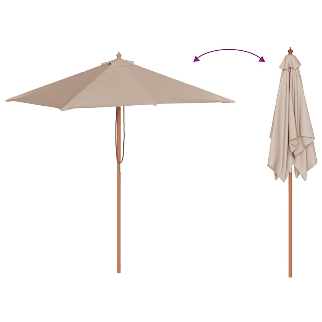 vidaXL Garden Parasol with Wooden Pole 150x200 cm Taupe 6