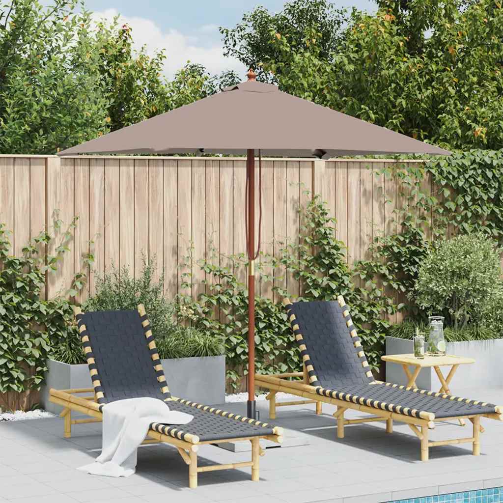 vidaXL Garden Parasol with Wooden Pole 150x200 cm Taupe 1