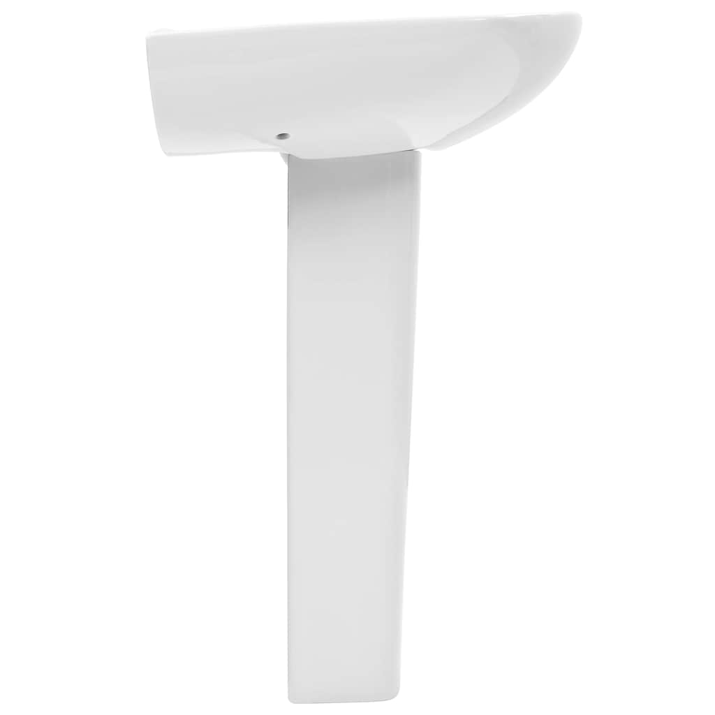 143001 vidaXL Freestanding Basin with Pedestal Ceramic White 650x520x200 mm 4