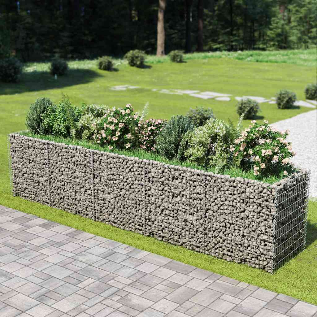 vidaXL Gabion Raised Bed Galvanised Steel