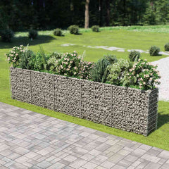 vidaXL Gabion Raised Bed Galvanised Steel