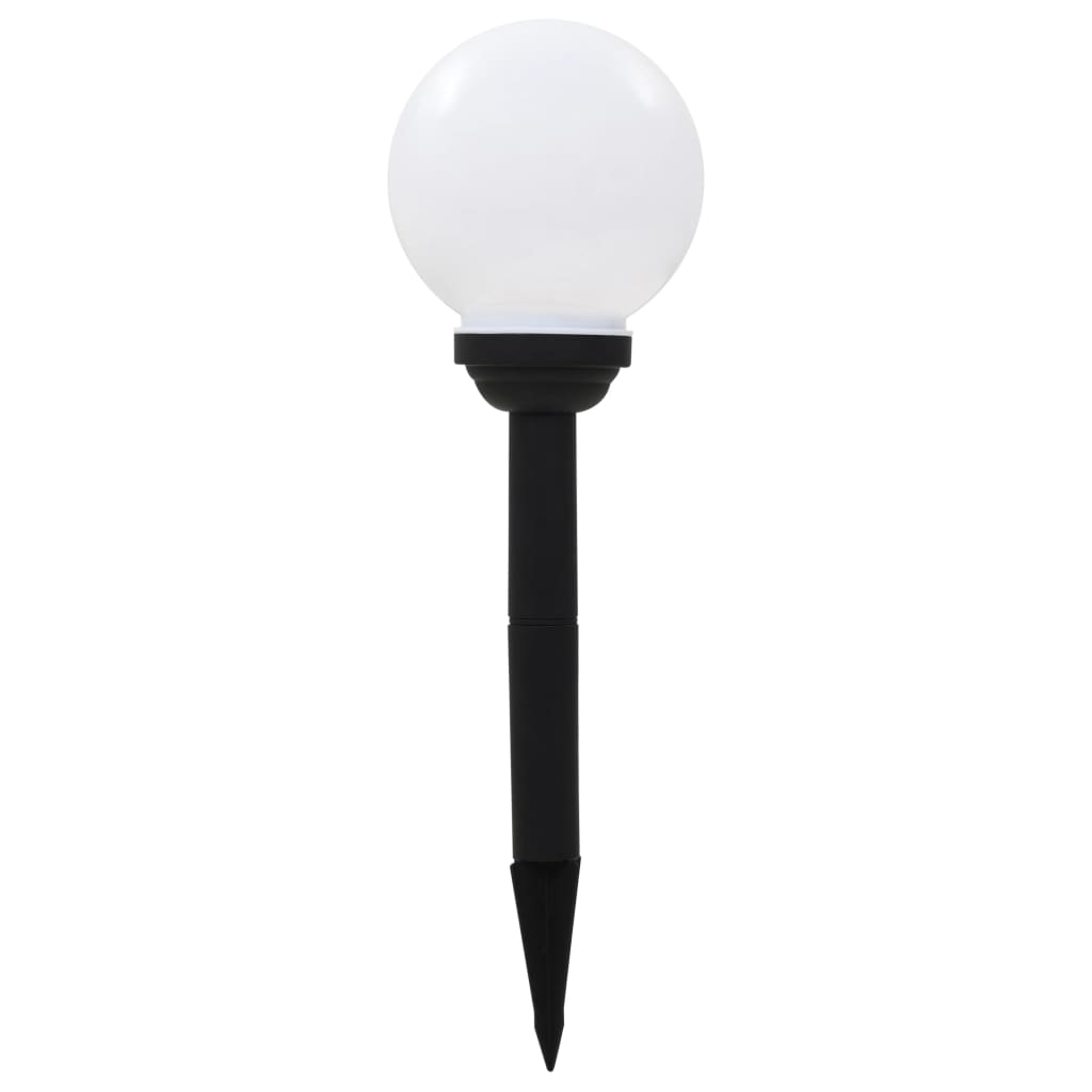 vidaXL Solar Lamp | Set of 4 | White ball with black stake | Polypropylene 2