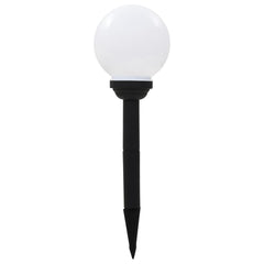 vidaXL Solar Lamp | Set of 4 | White ball with black stake | Polypropylene 2