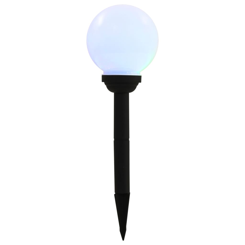 vidaXL Solar Lamp | Set of 4 | White ball with black stake | Polypropylene 4
