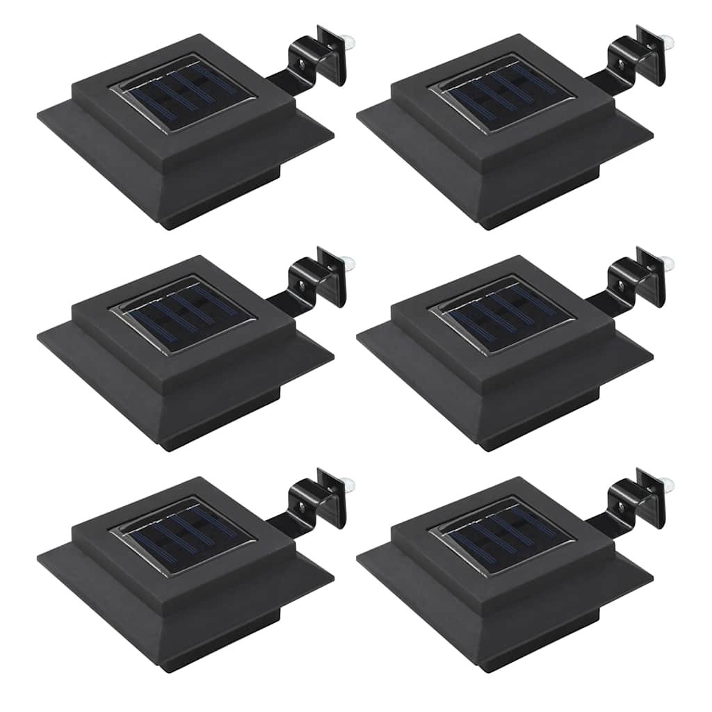 vidaXL Solar Lamp | Set of 6 | Black | Plastic | 12 cm square | Solar Lamp 1