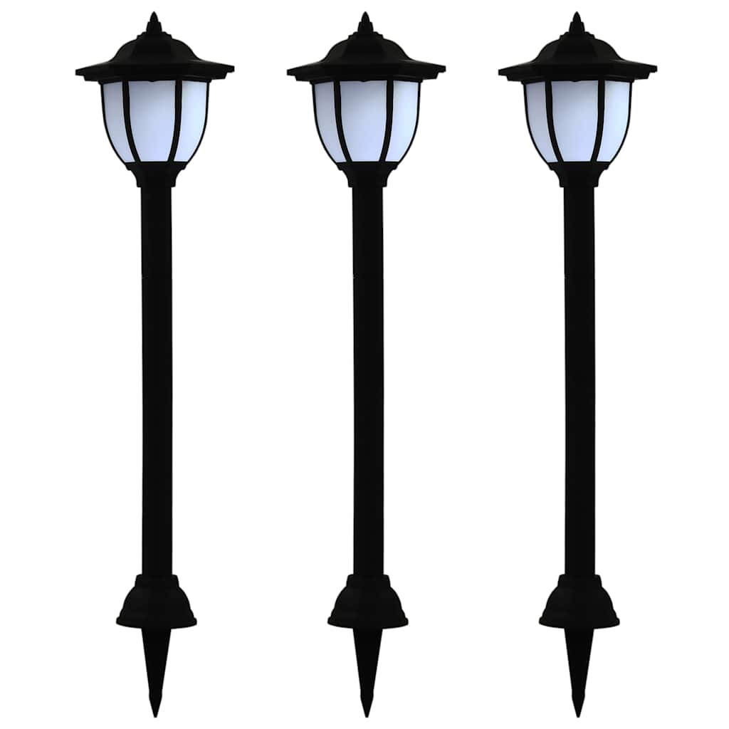 vidaXL Solar Lamp | Set of 3 | Black | Polypropylene | Standard | Solar 1