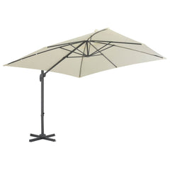 vidaXL Cantilever Garden Parasol with Aluminium Pole 300x300 cm Sand 2