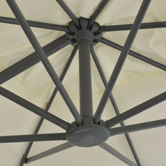 vidaXL Cantilever Garden Parasol with Aluminium Pole 300x300 cm Sand 6