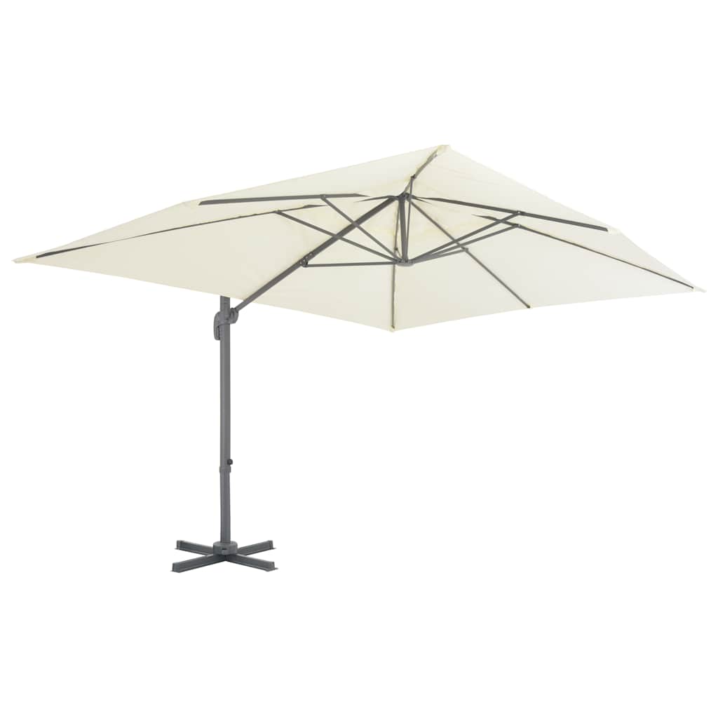 vidaXL Cantilever Garden Parasol with Aluminium Pole 400x300 cm Sand 2