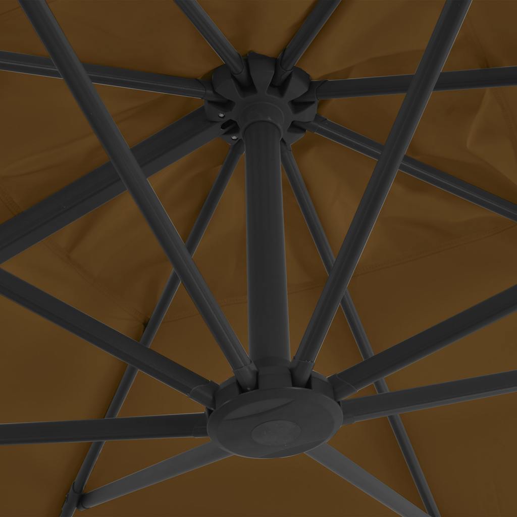 vidaXL Cantilever Garden Parasol with Aluminium Pole 300x300 cm Taupe 6