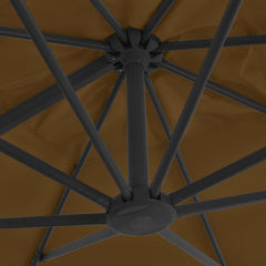 vidaXL Cantilever Garden Parasol with Aluminium Pole 300x300 cm Taupe 6