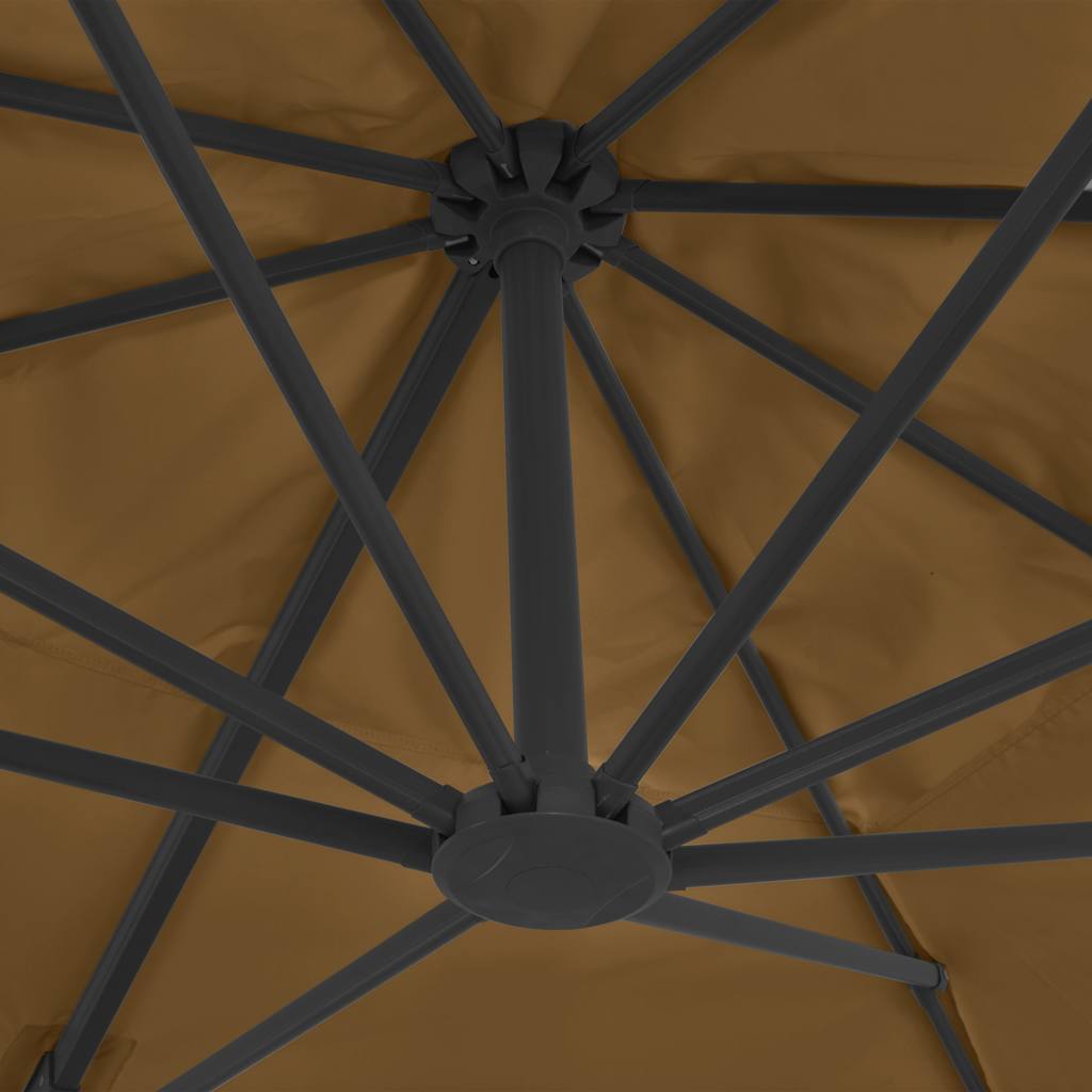 vidaXL Cantilever Garden Parasol with Aluminium Pole 400x300 cm Taupe 6