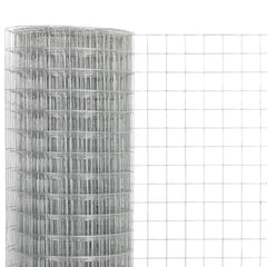 vidaXL Chicken Wire Fence Galvanised Steel 10x1.5 m Silver 3