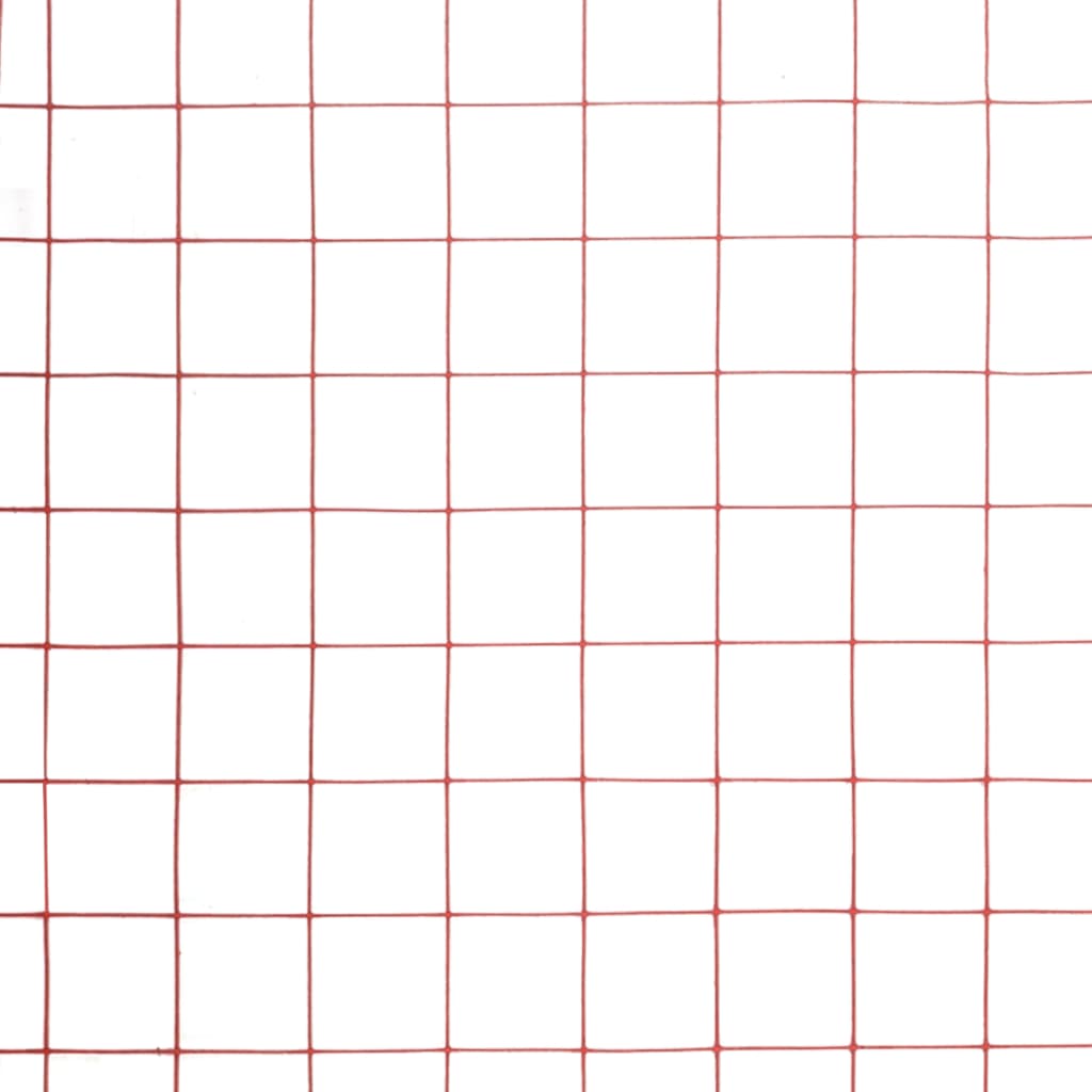 vidaXL Chicken Wire Fence Steel with PVC Coating 10x1.5 m Red 4