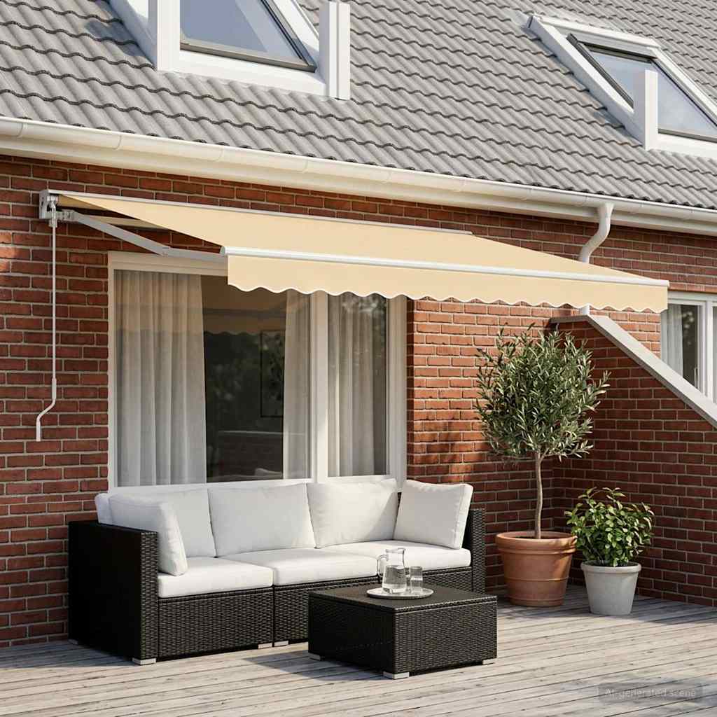 vidaXL Awning Replacement Fabric Cream 500x300 cm Polyester 1