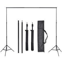 Photo Studio Kit with 3 Cotton Backdrops Adjustable Frame 3 x 5 m
