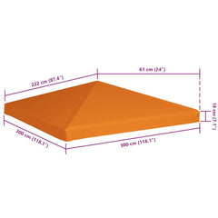 vidaXL Gazebo Top Cover | Orange | Polyester with PVC coating | 3x3 metres 6