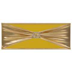 vidaXL Chair Ribbon | Set of 25 | Gold | 90% polyester and 10% elastane | 14 x 2