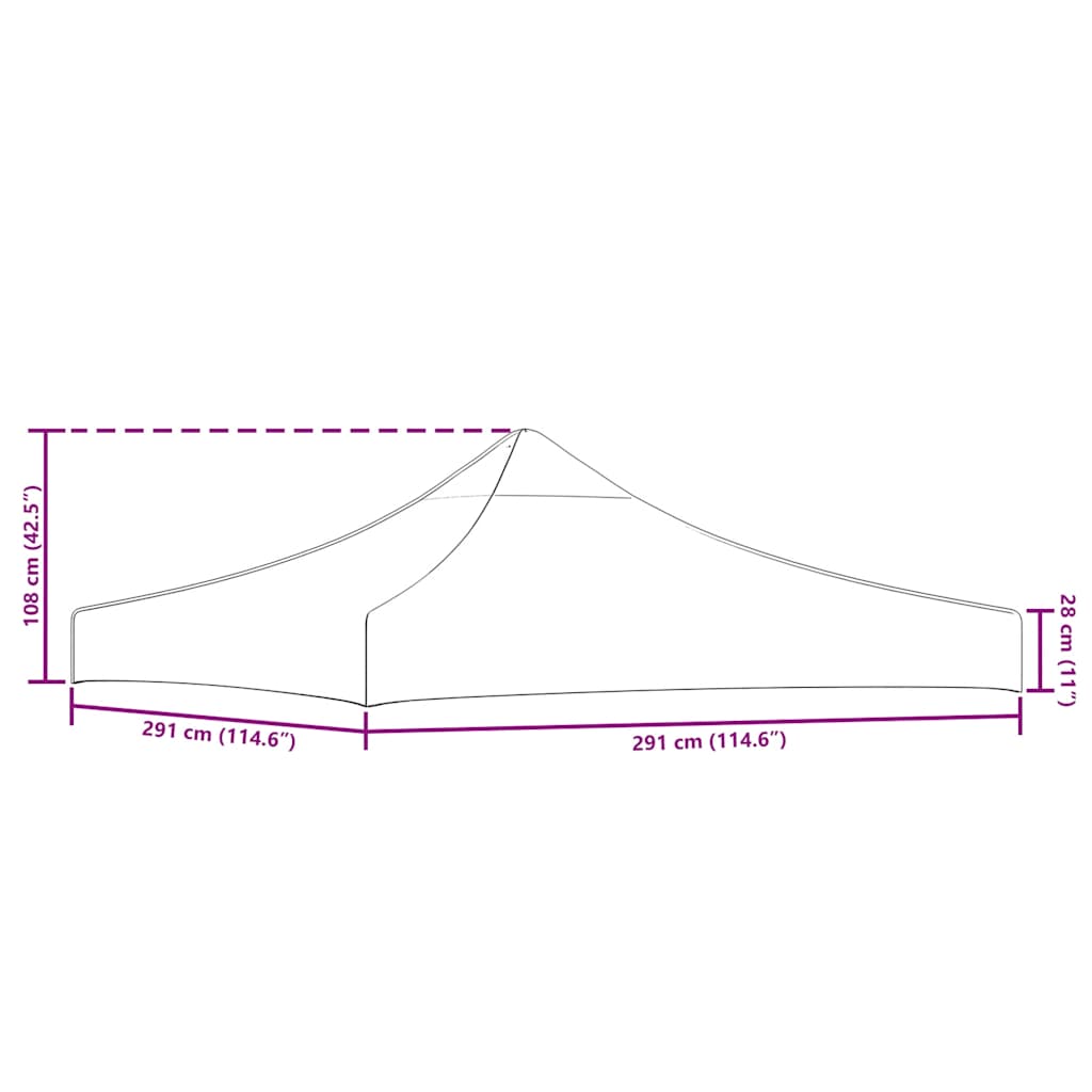 vidaXL Party Tent Roof 3x3 m Anthracite 4